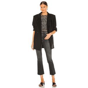 Mother Denim The Hustler Bootcut Straight Ankle Fray Jeans Women's Black Size 25